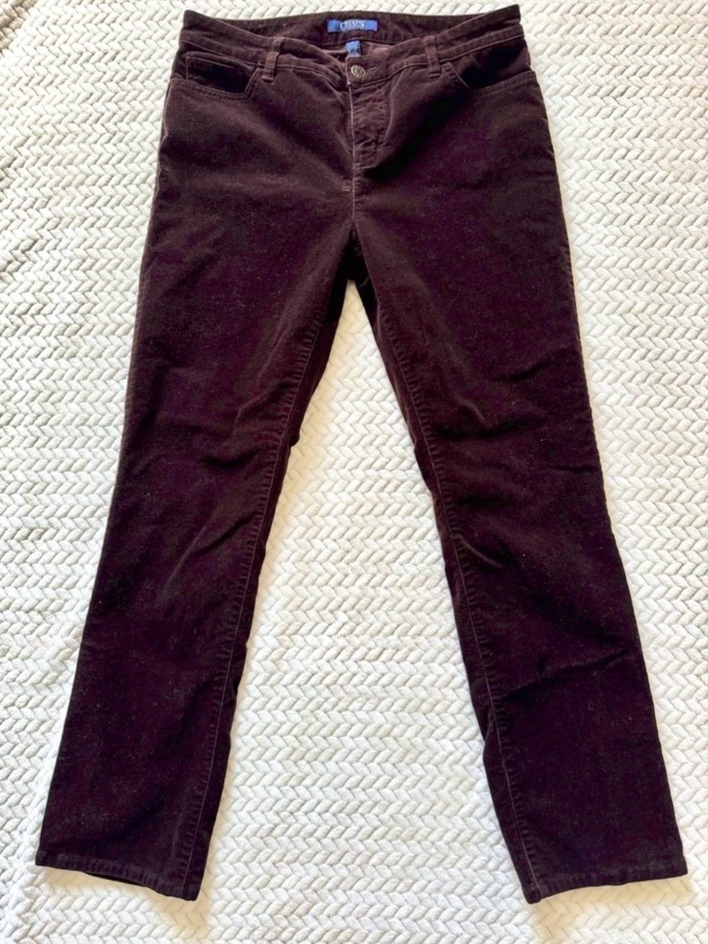 Chaps Brown Corduroy Straight Leg Jeans Size 10